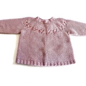 MaMiTis knits baby girls dusty pink organic cotton sweater size 6 months